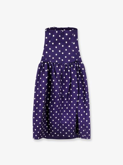 SELF PORTRAIT Satin Dotted Midi Dress