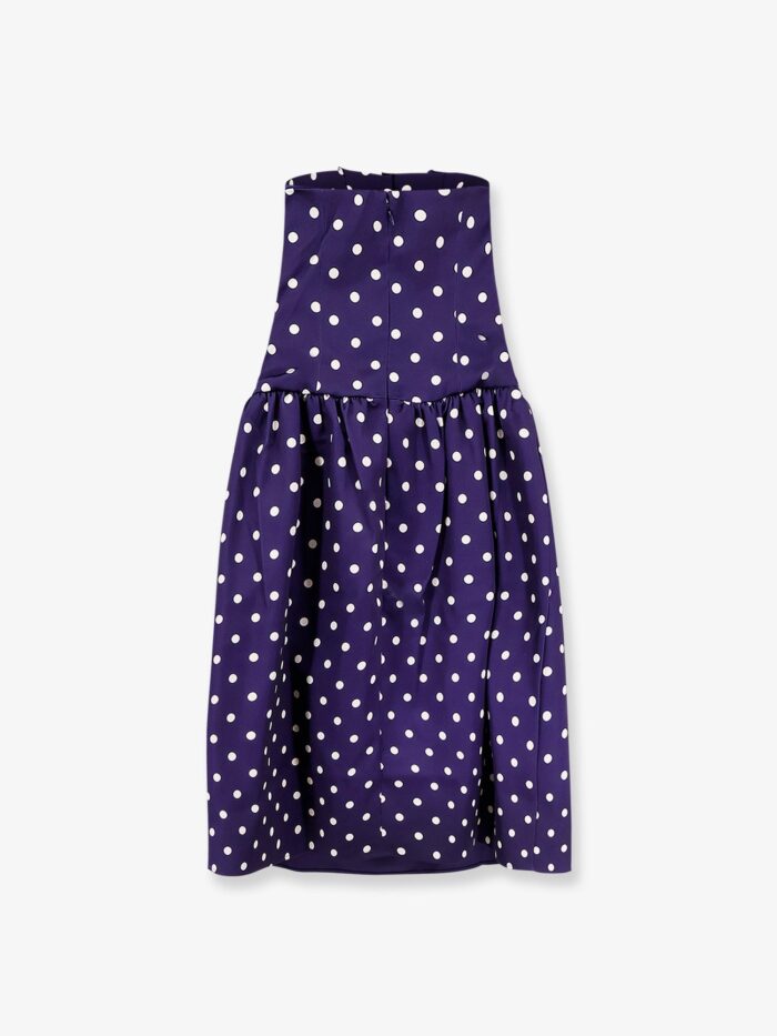 SELF PORTRAIT Satin Dotted Midi Dress