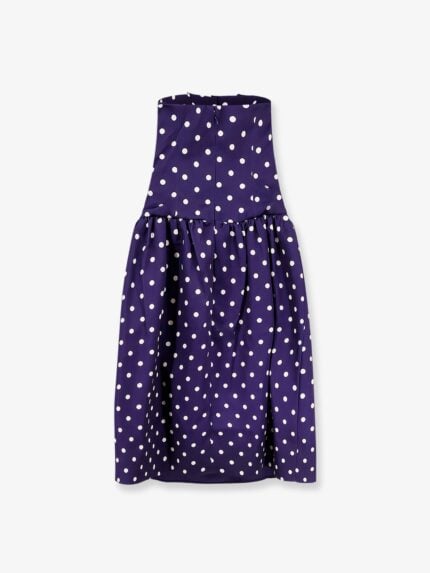 SELF PORTRAIT Satin Dotted Midi Dress