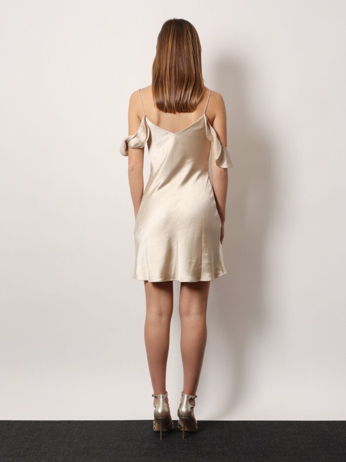 SELF PORTRAIT Satin Mini Dress With Floral Etails