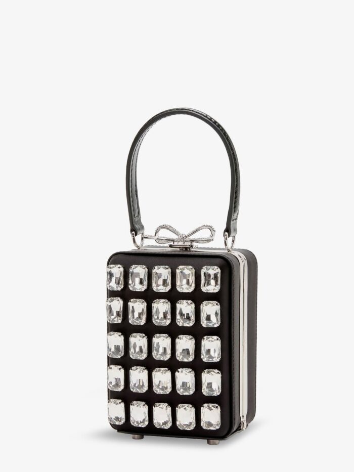 SELF PORTRAIT Satin Shoulder Bag With Crystals