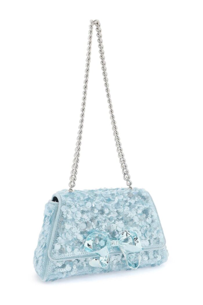 self portrait sequined bow mini shoulder bag SELF PORTRAIT Sequined Bow Mini Shoulder Bag