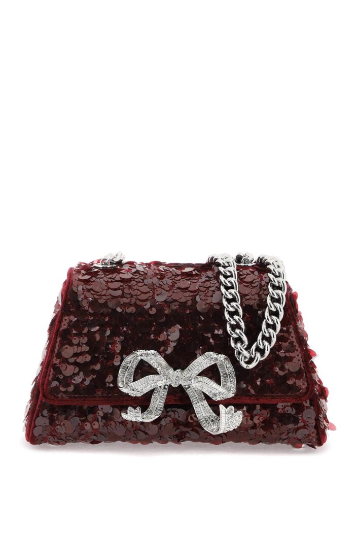 self portrait sequined bow mini shoulder bag SELF PORTRAIT Sequined Bow Mini Shoulder Bag