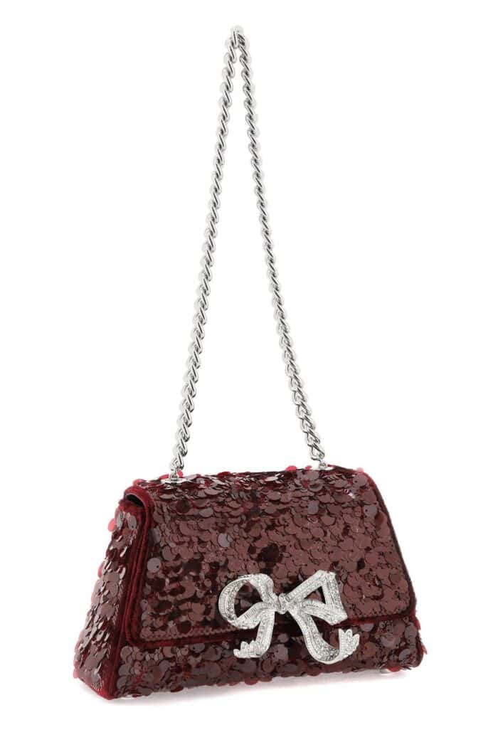 self portrait sequined bow mini shoulder bag SELF PORTRAIT Sequined Bow Mini Shoulder Bag