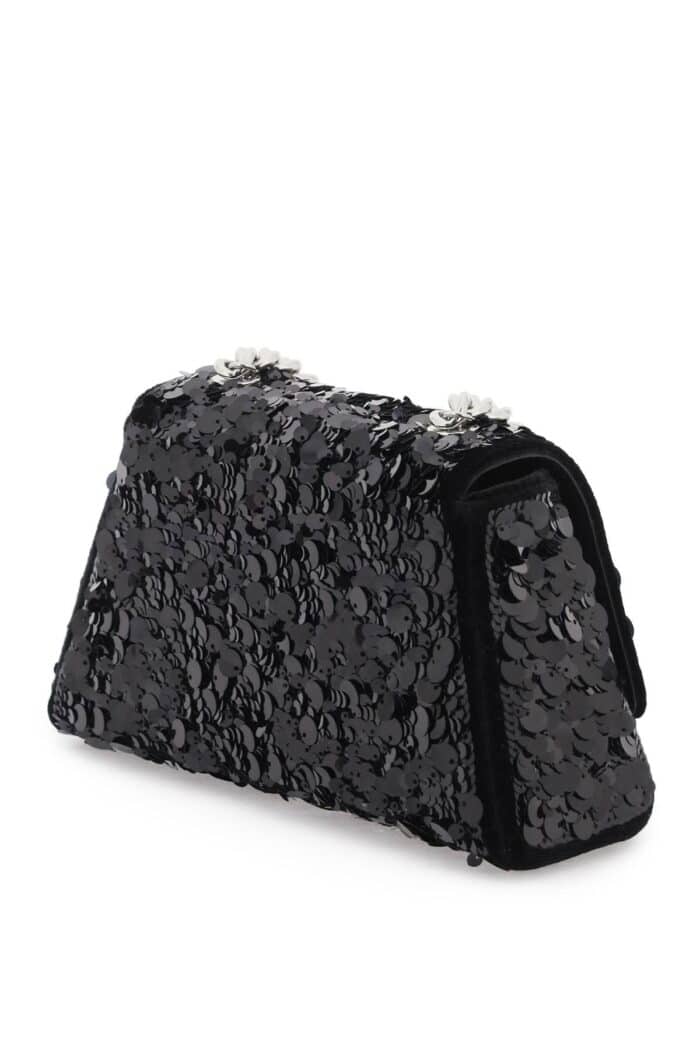 SELF PORTRAIT Sequined Bow Mini Shoulder Bag