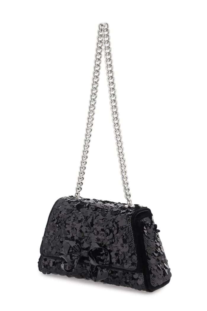 self portrait sequined bow mini shoulder bag SELF PORTRAIT Sequined Bow Mini Shoulder Bag