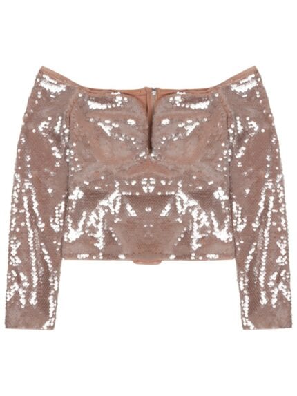 SELF-PORTRAIT SEQUINED SLEEVELESS TOP