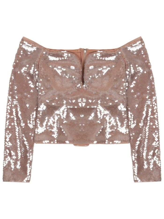 SELF-PORTRAIT SEQUINED SLEEVELESS TOP