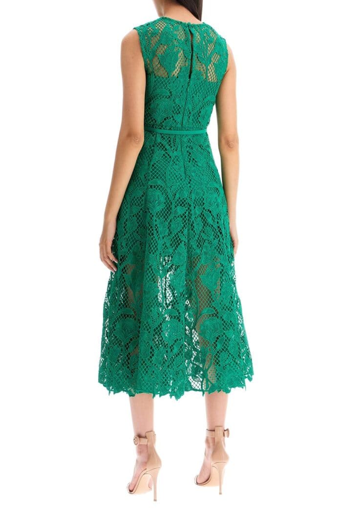 SELF PORTRAIT Sleeveless Midi Lace Dress