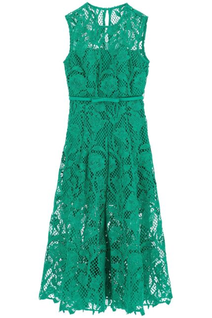 SELF PORTRAIT Sleeveless Midi Lace Dress