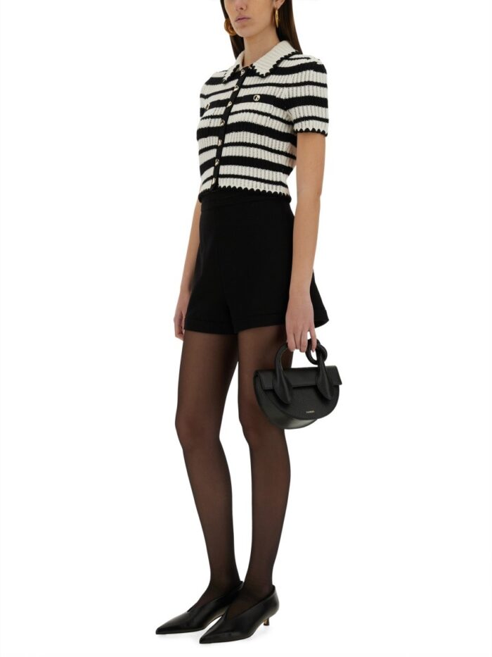 SELF-PORTRAIT STRIPED CROCHET TOP