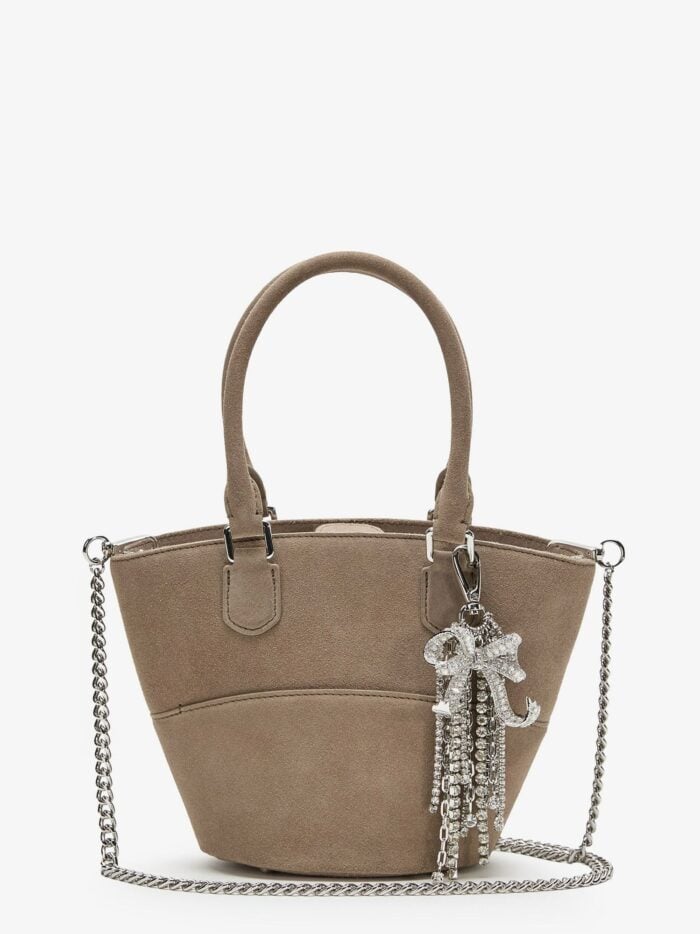 SELF PORTRAIT Suede Shoulder Bag With Charms