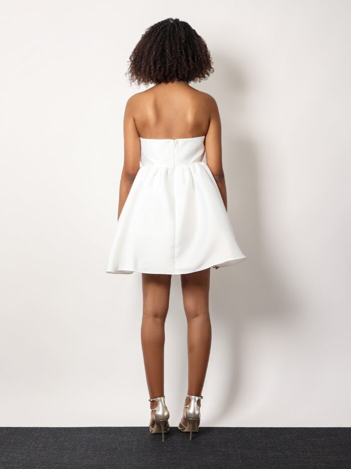 SELF PORTRAIT Taffeta Décolleté Dress With Bow