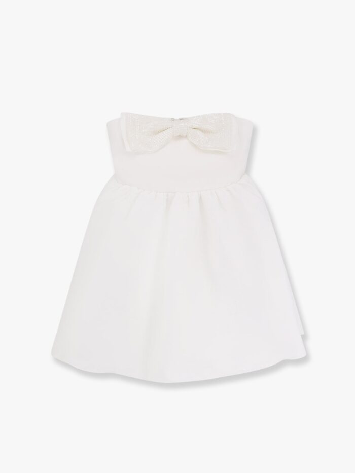 SELF PORTRAIT Taffeta Décolleté Dress With Bow