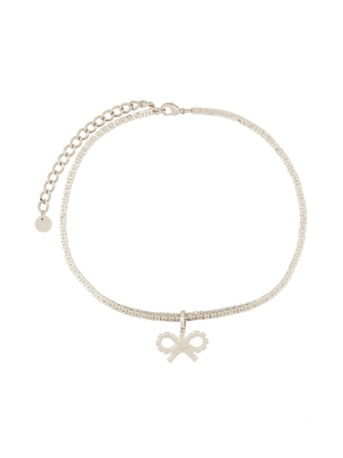 SELF-PORTRAIT "TENNIS" NECKLACE WITH BOW
