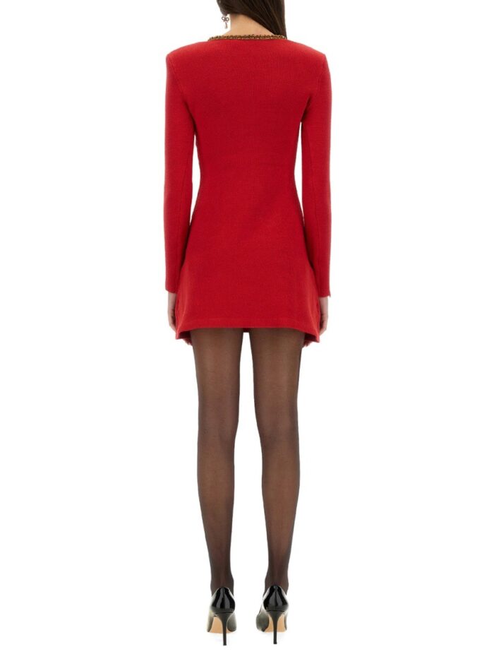 SELF-PORTRAIT TEXTURED KNIT MINI DRESS