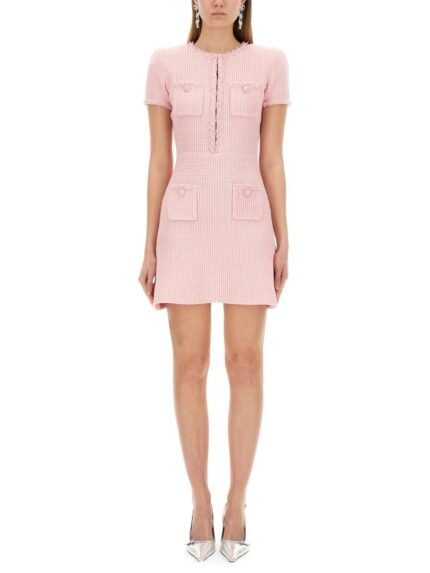 SELF-PORTRAIT TEXTURED KNIT MINI DRESS