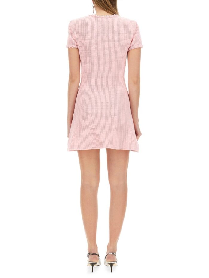 SELF-PORTRAIT TEXTURED KNIT MINI DRESS