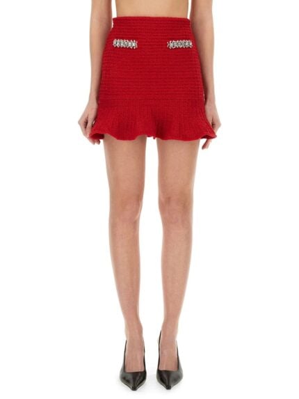 SELF-PORTRAIT TEXTURED KNIT SKIRT