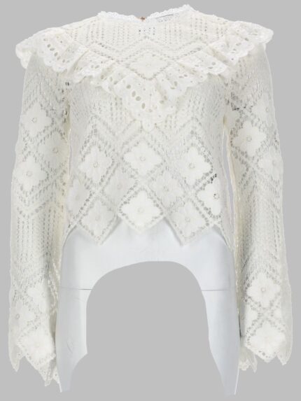 SELF-PORTRAIT TOP IN CROCHET CON INSERTI IN PIZZO