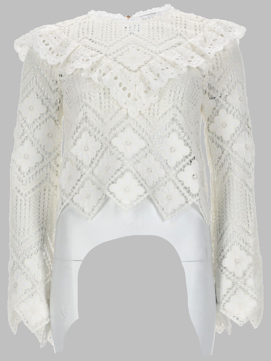SELF-PORTRAIT TOP IN CROCHET CON INSERTI IN PIZZO