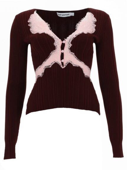 SELF-PORTRAIT TOP WITH LACE DETAILS