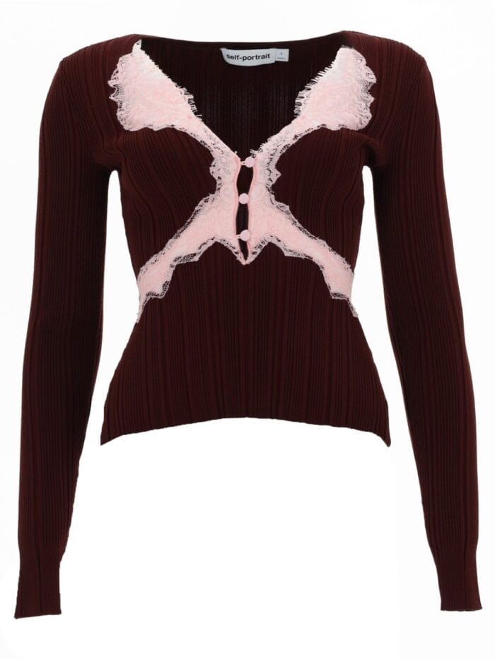 SELF-PORTRAIT TOP WITH LACE DETAILS