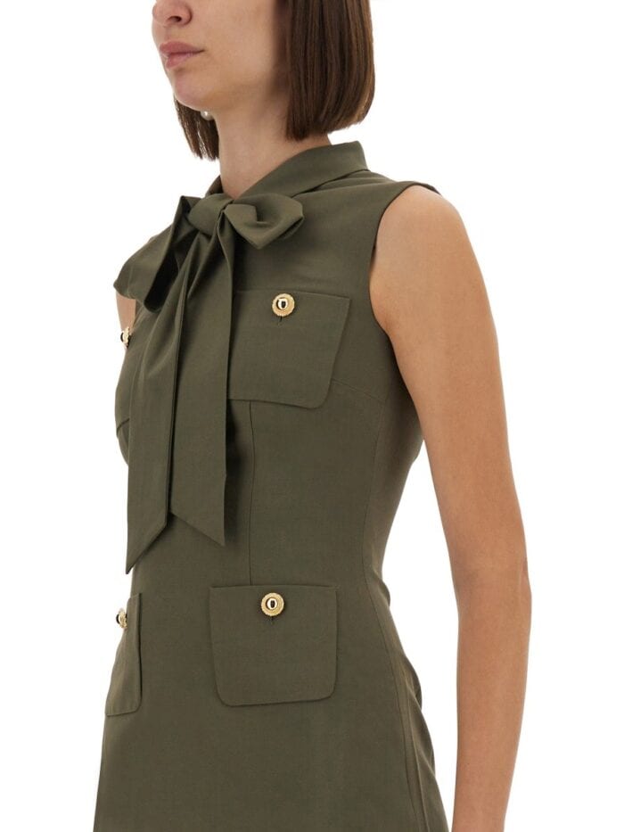 SELF-PORTRAIT TWILL MINI DRESS