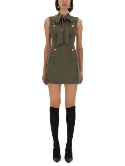 SELF-PORTRAIT TWILL MINI DRESS