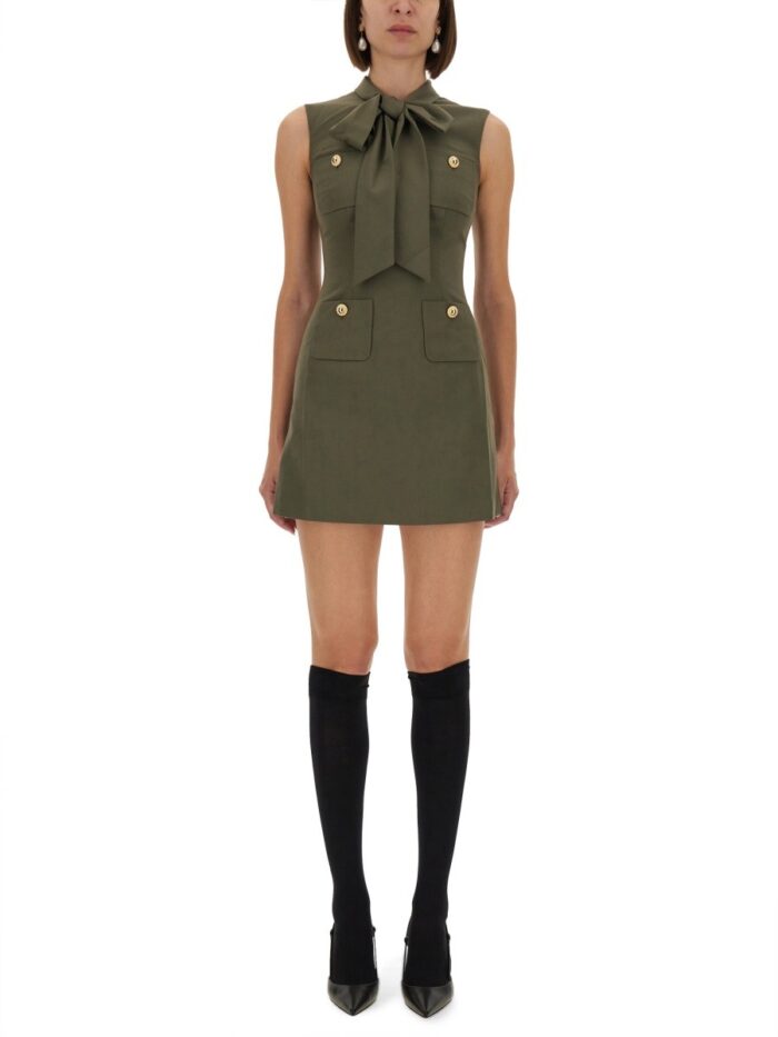 SELF-PORTRAIT TWILL MINI DRESS