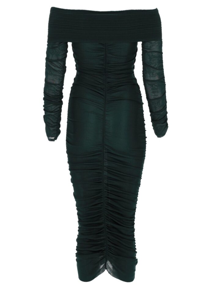 SELF-PORTRAIT VISCOSE GATHERED MIDI DRESS