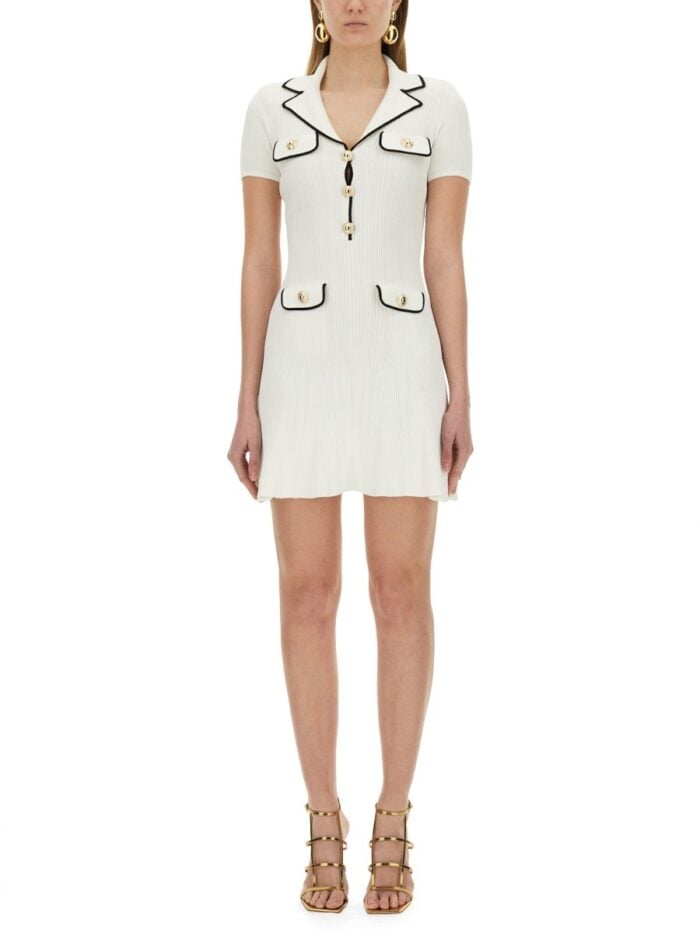 SELF-PORTRAIT VISCOSE KNIT MINI DRESS