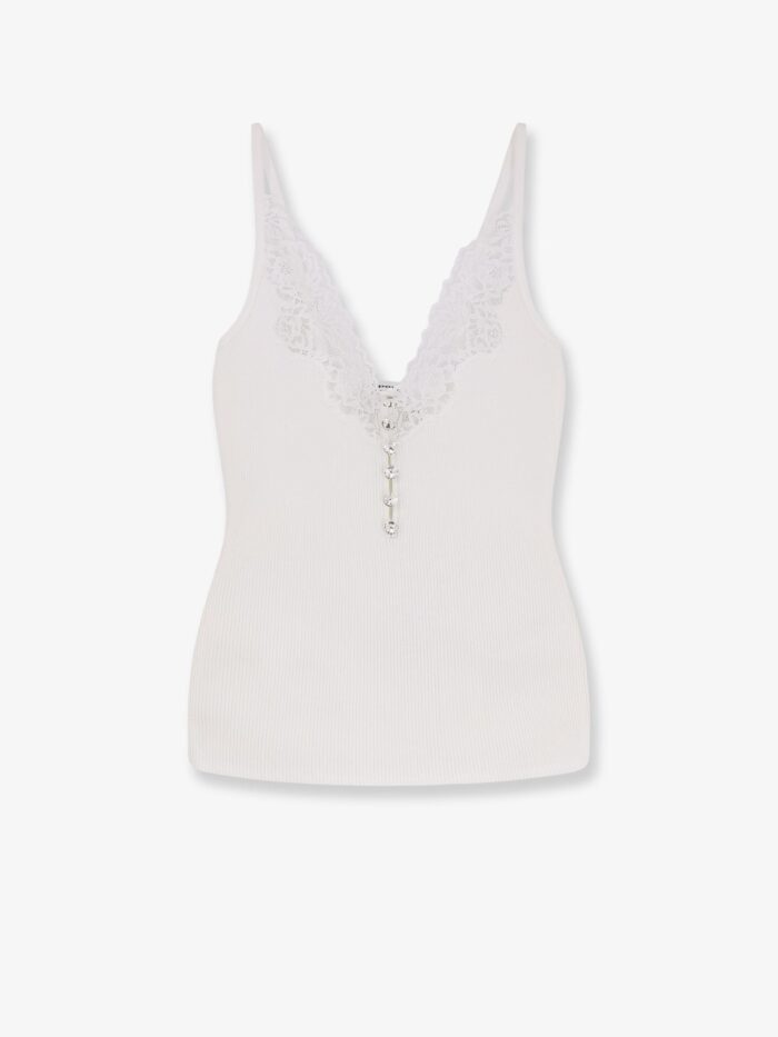 SELF PORTRAIT Viscose Top With Lace Inserts