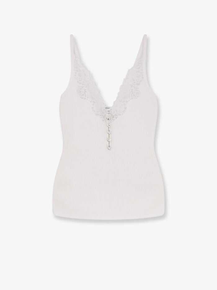 SELF PORTRAIT Viscose Top With Lace Inserts