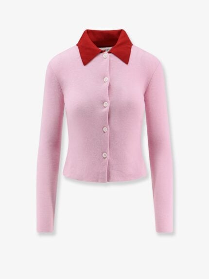 SELF PORTRAIT Wool Cardigan With Contrasting Collar