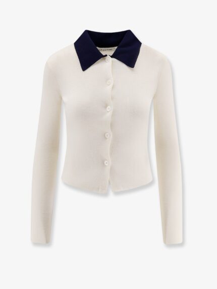 SELF PORTRAIT Wool Cardigan With Contrasting Collar