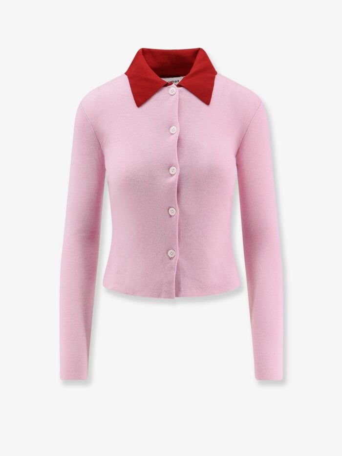 SELF PORTRAIT Wool Cardigan With Contrasting Collar