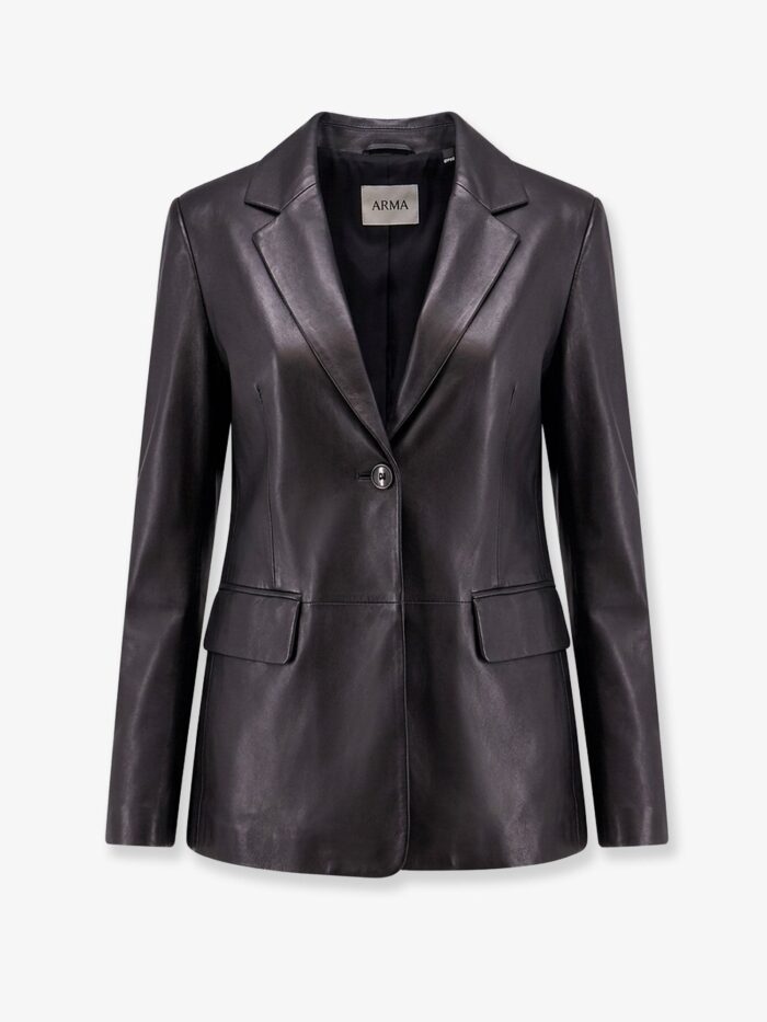 arma sema single breasted leather blazer ARMA Sema Single-breasted Leather Blazer