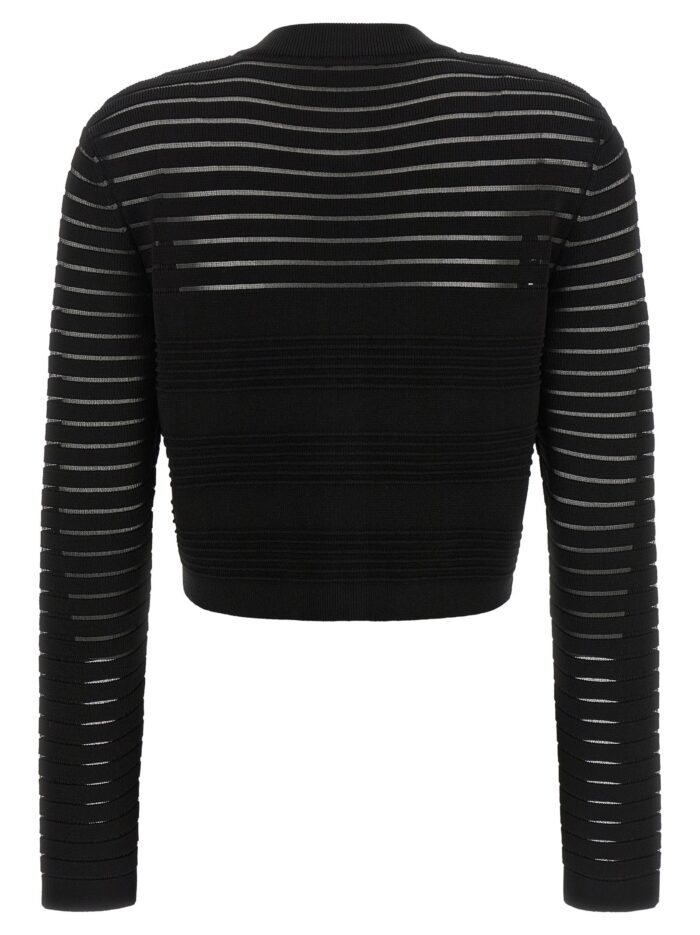 Balmain Semi-transparent Stripes Cardigan
