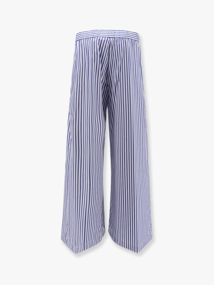 Semicouture Cotton Blend Trouser With Striped Motif