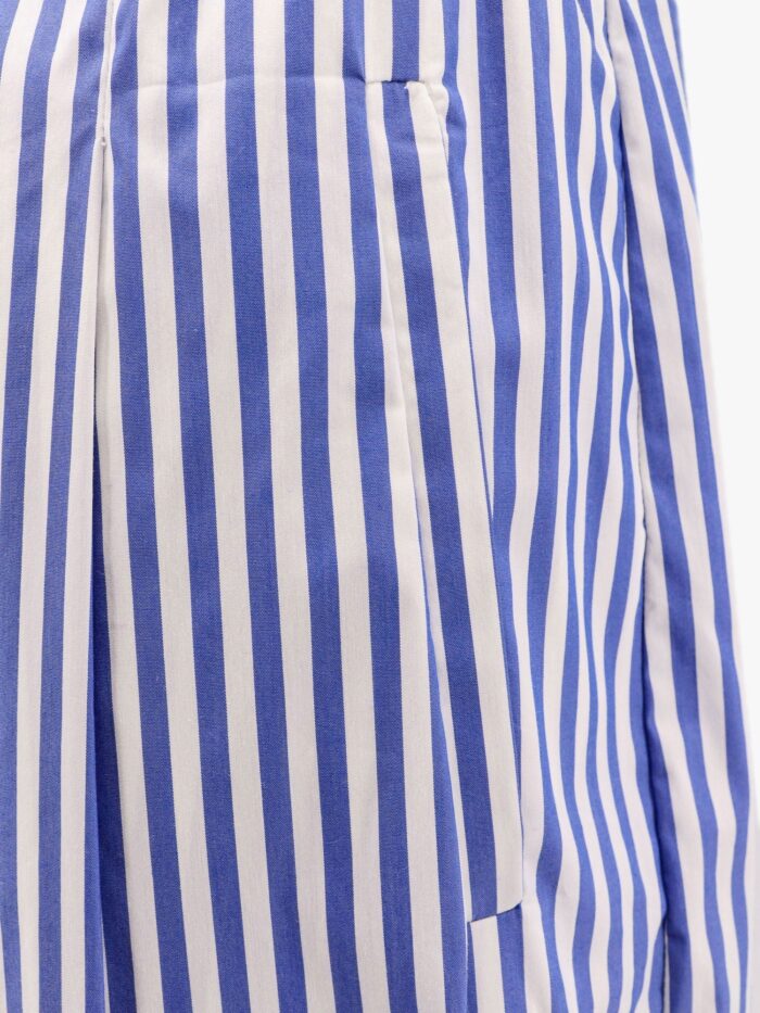 Semicouture Cotton Blend Trouser With Striped Motif
