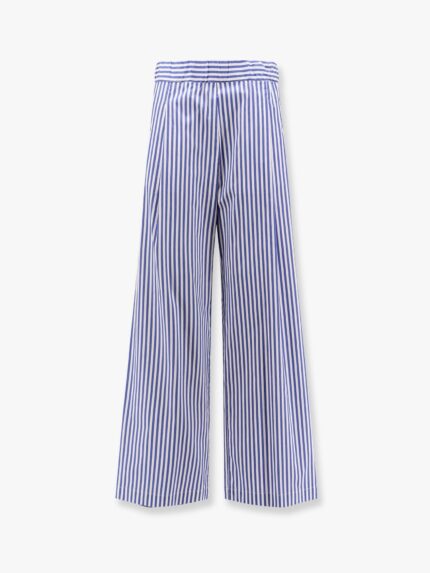 Semicouture Cotton Blend Trouser With Striped Motif