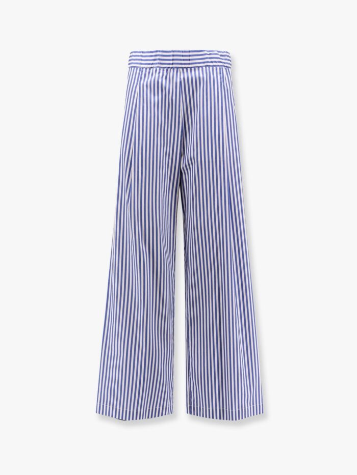 Semicouture Cotton Blend Trouser With Striped Motif
