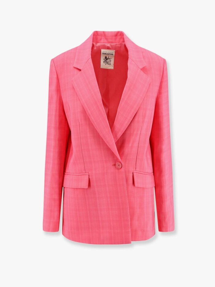 Semicouture Viscose Blazer With Striped Motif