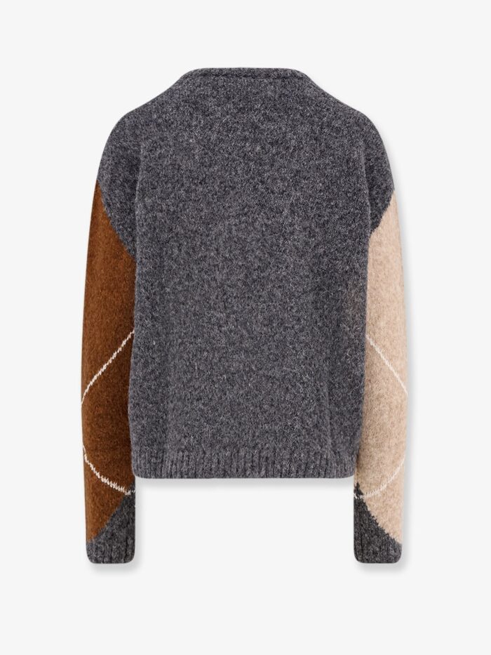Semicouture Wool And Alpaca Blend Diamond-patterned Sweater