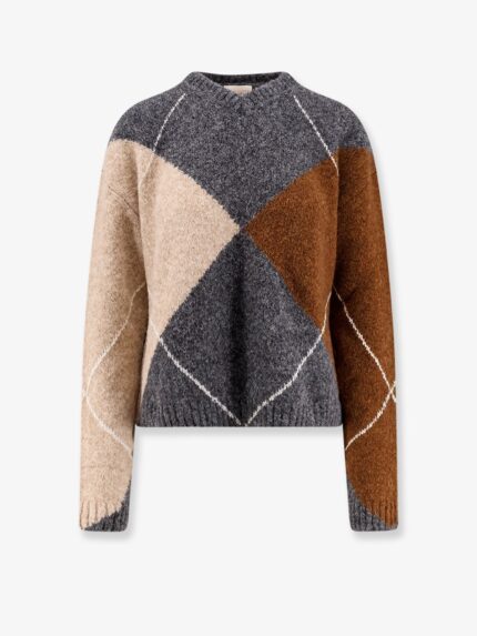 Semicouture Wool And Alpaca Blend Diamond-patterned Sweater
