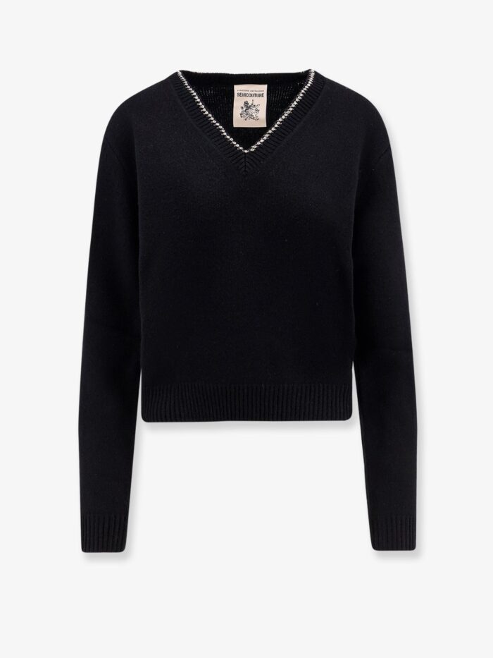 Semicouture Wool And Cashmere Sweater With Rhinestones