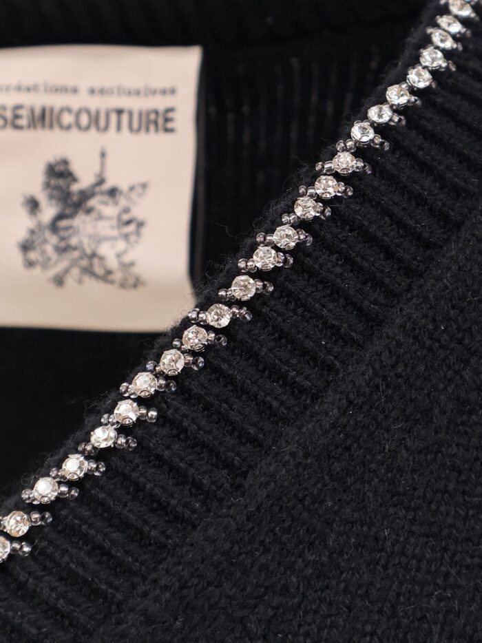 Semicouture Wool And Cashmere Sweater With Rhinestones
