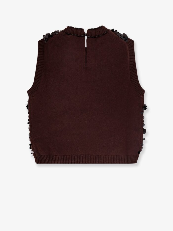 Semicouture Wool And Cashmere Vest With Sequins