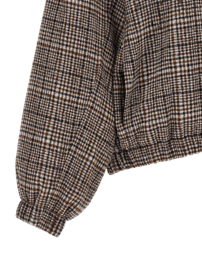 Brunello Cucinelli Sequin Check Bomber Jacket